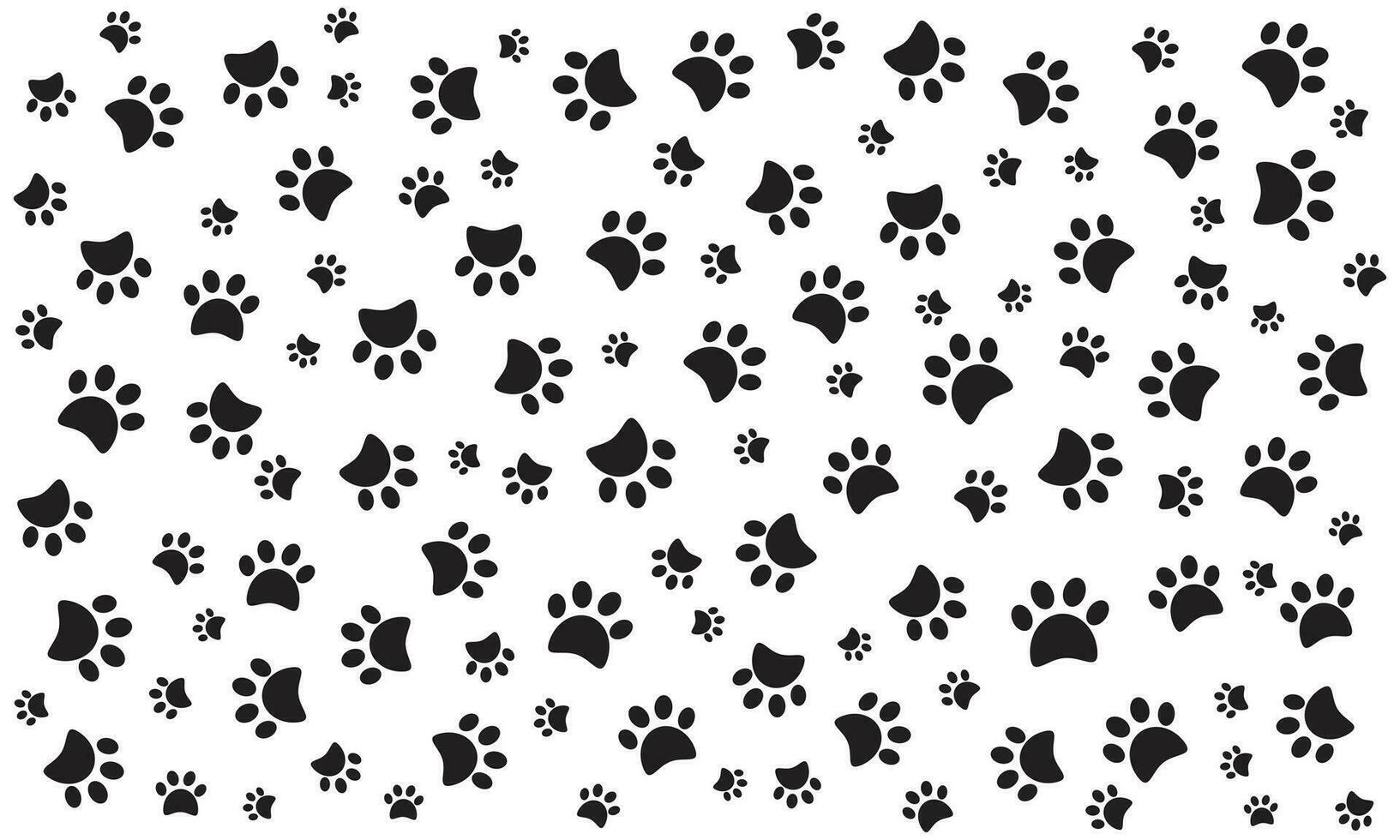 Cat paw seamless pattern, animal footstep vector pattern on white background
