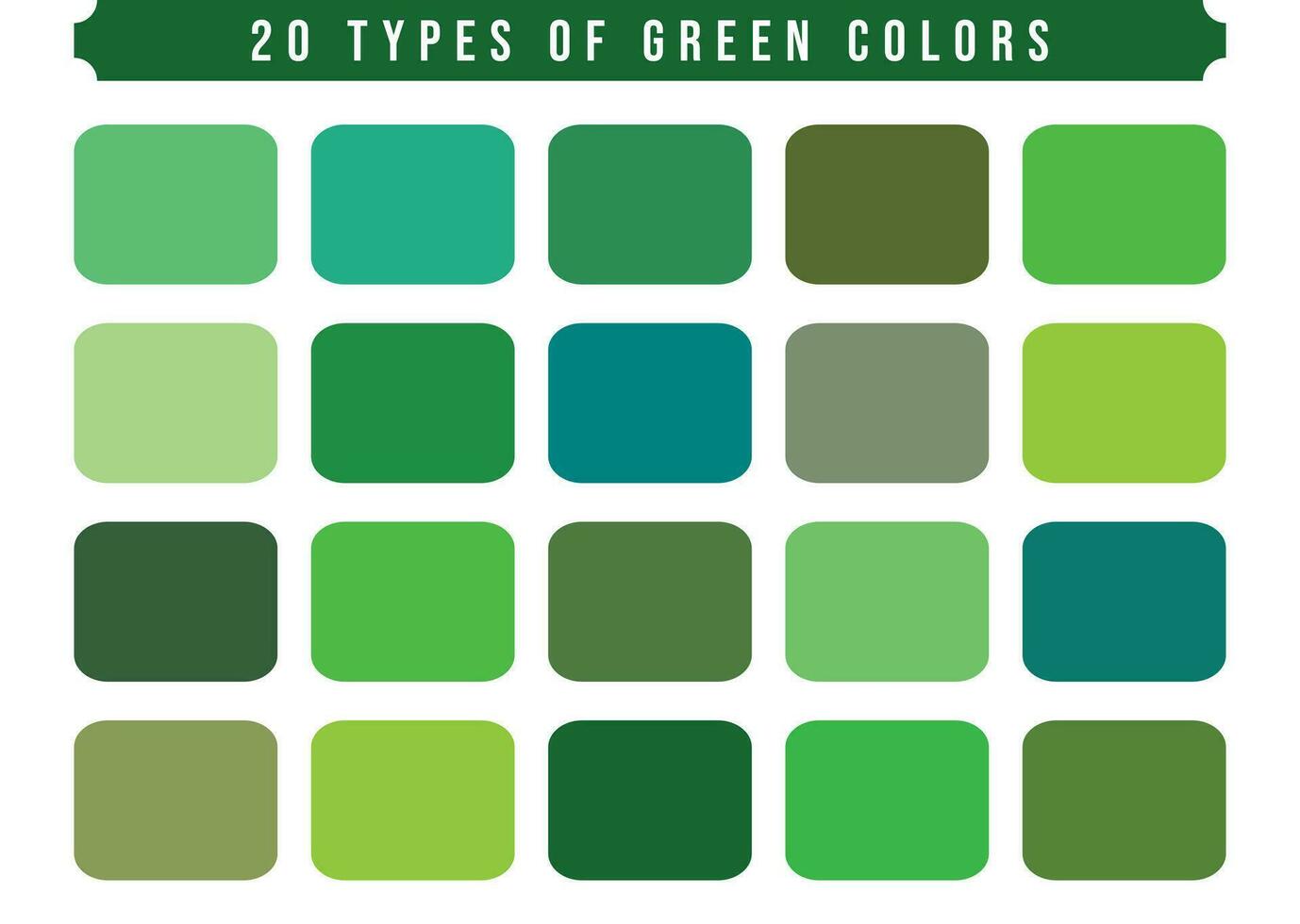 Vector green color palette collection