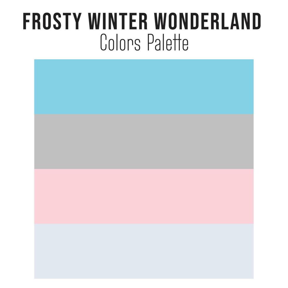 Frosty Winter Wonderland color palette template vector illustration on white background