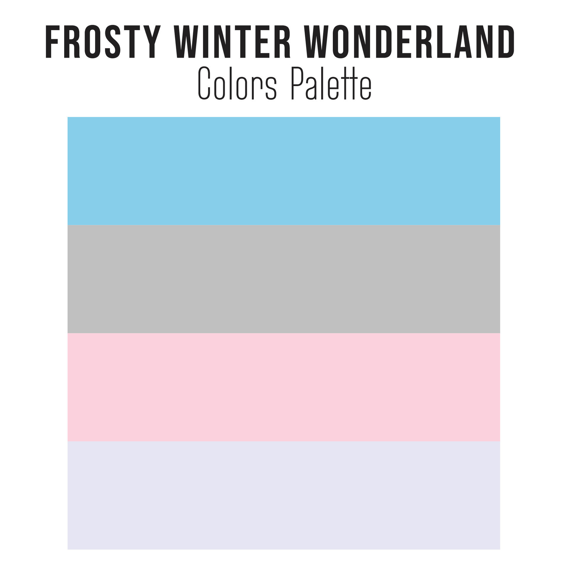 Frosty Winter Wonderland color palette template vector illustration on white background 34132322