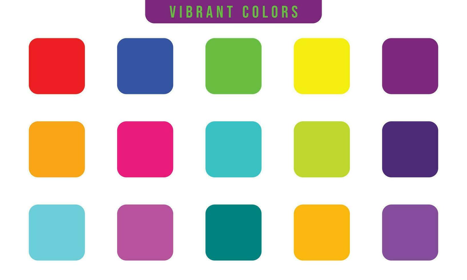 15 vibrant colors palette set vector illustration