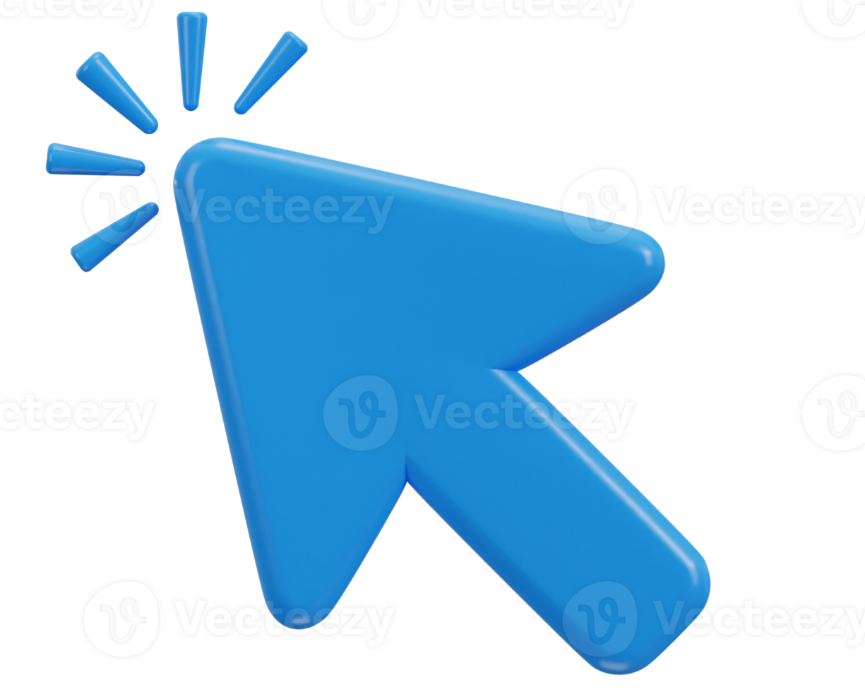 Point and click with this 3D realistic mouse cursor icon png