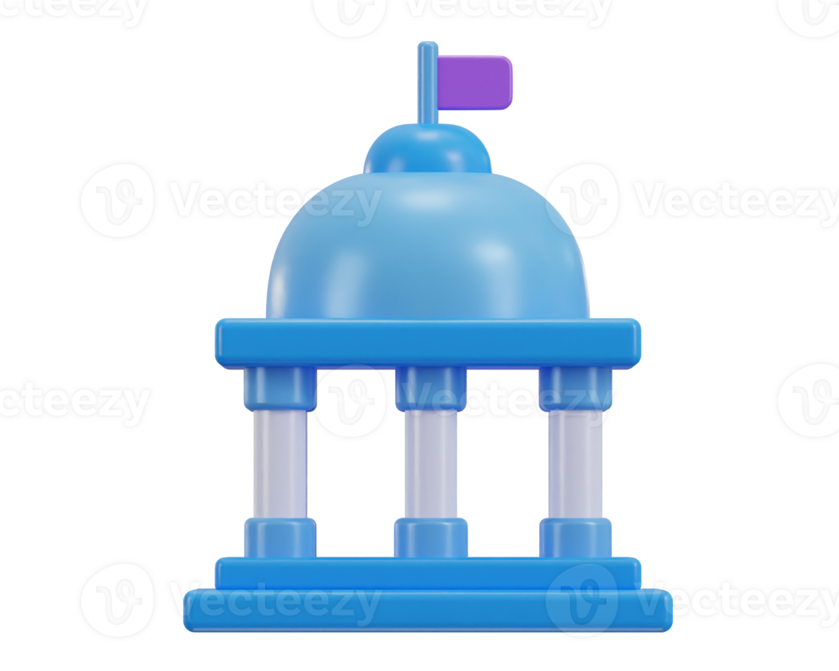 governo città sala edificio concetto di banca o scuola simbolo 3d icona png