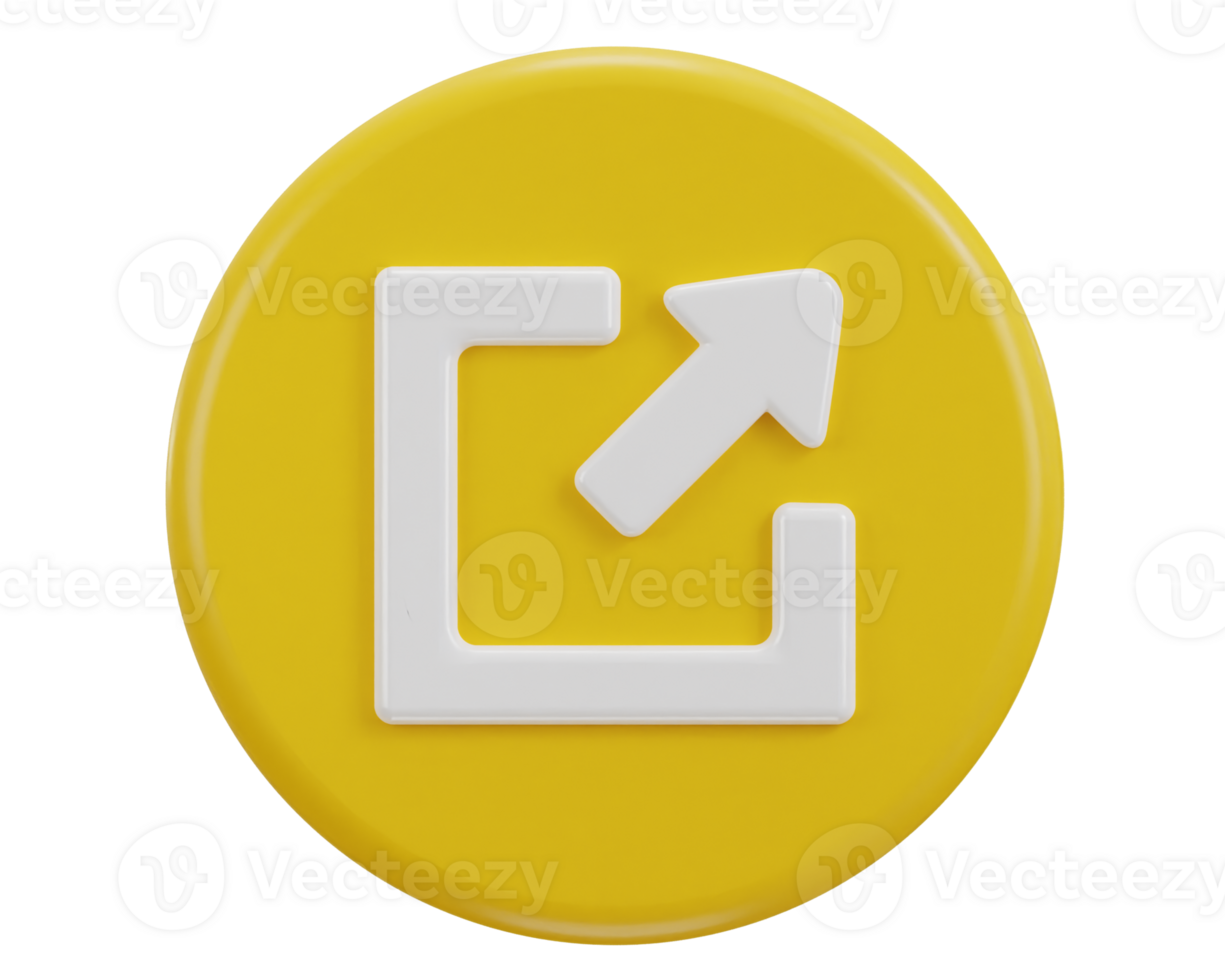 exit button emergency icon 3d rendering illustration png