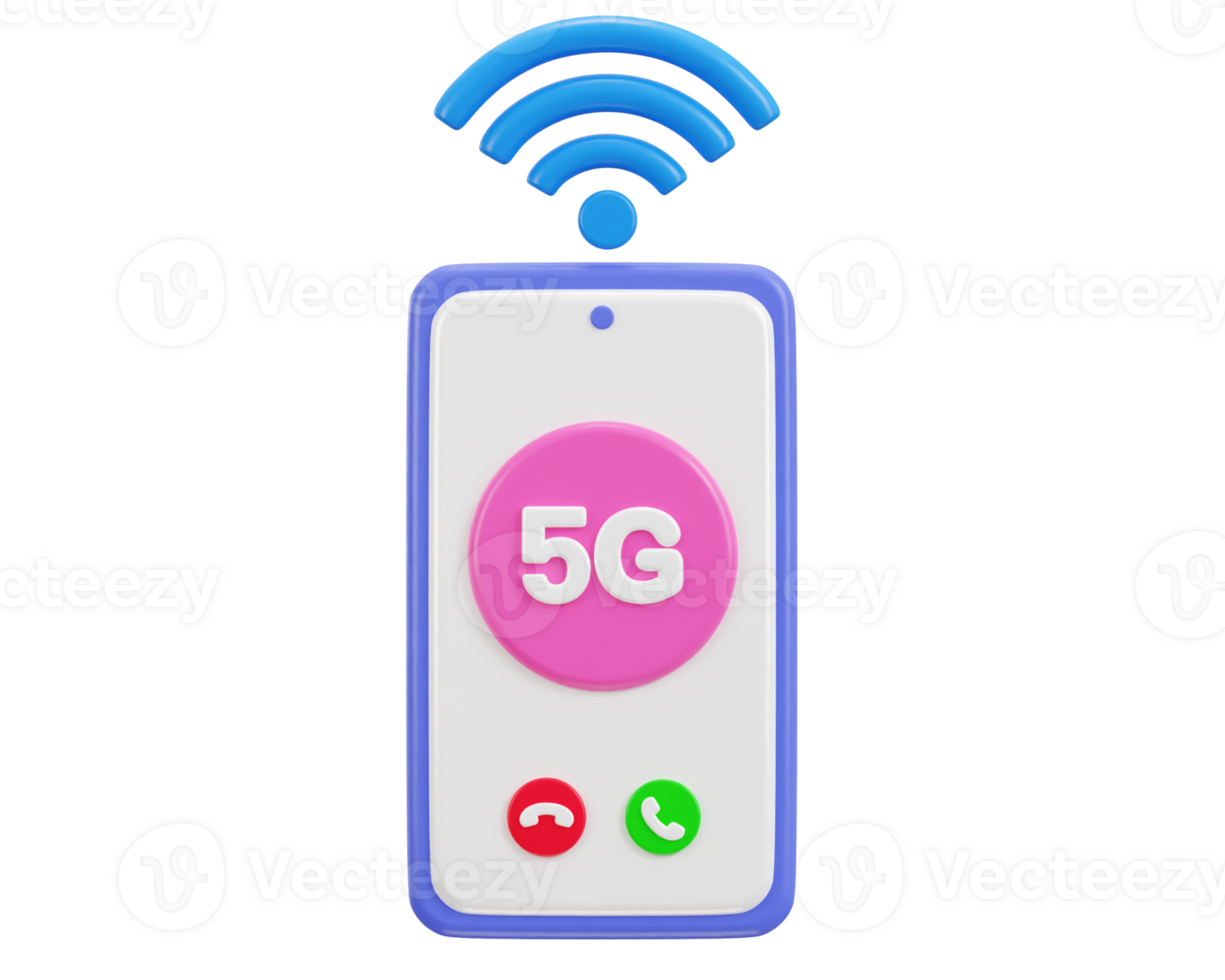 smart phone with  5g network with wifi wireless network icon png