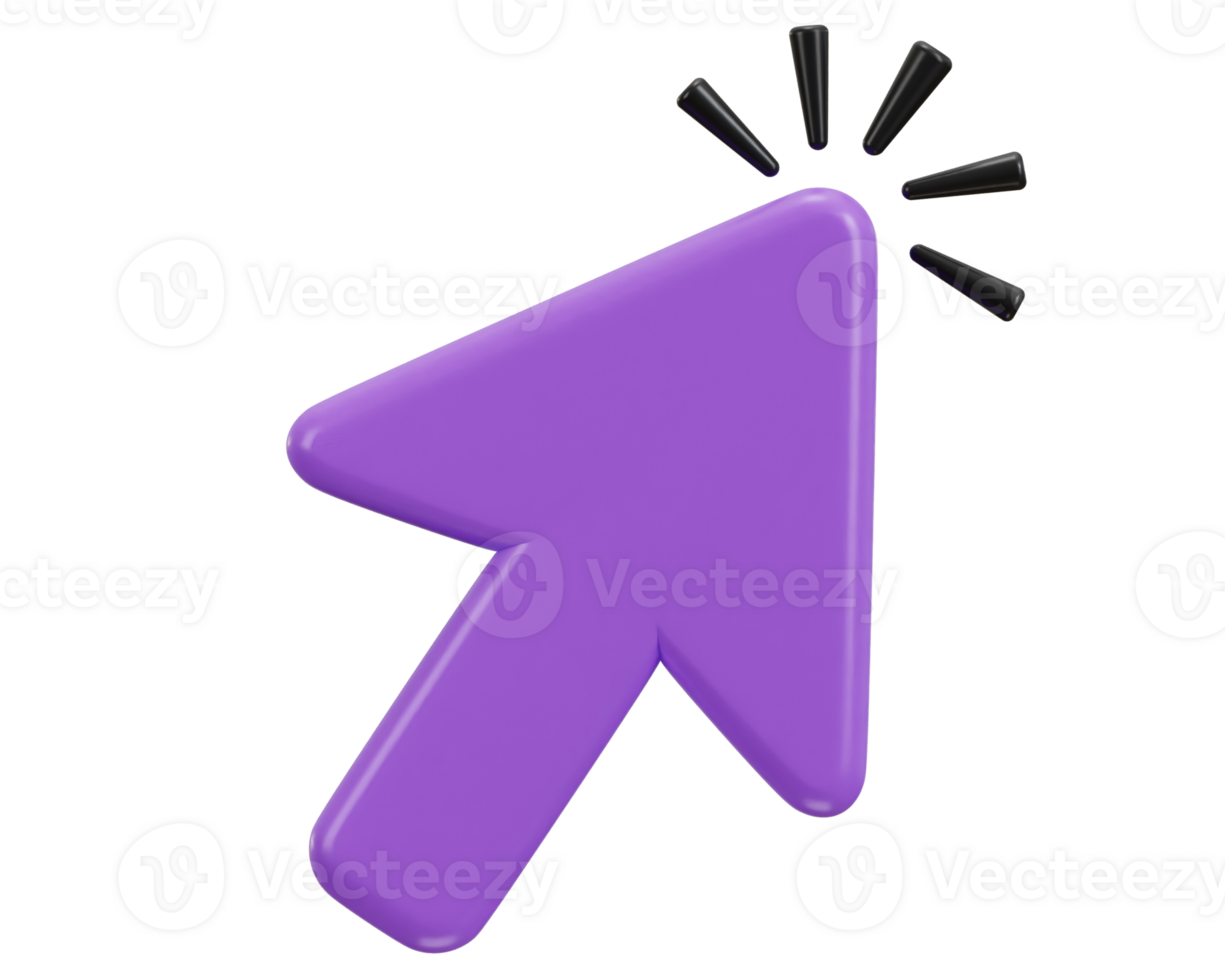 Point and click with this 3D realistic mouse cursor icon png