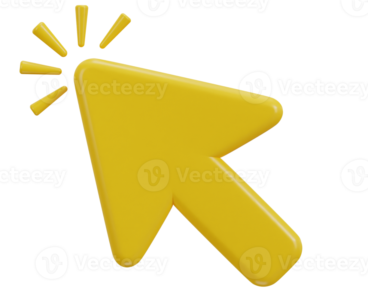 Point and click with this 3D realistic mouse cursor icon png
