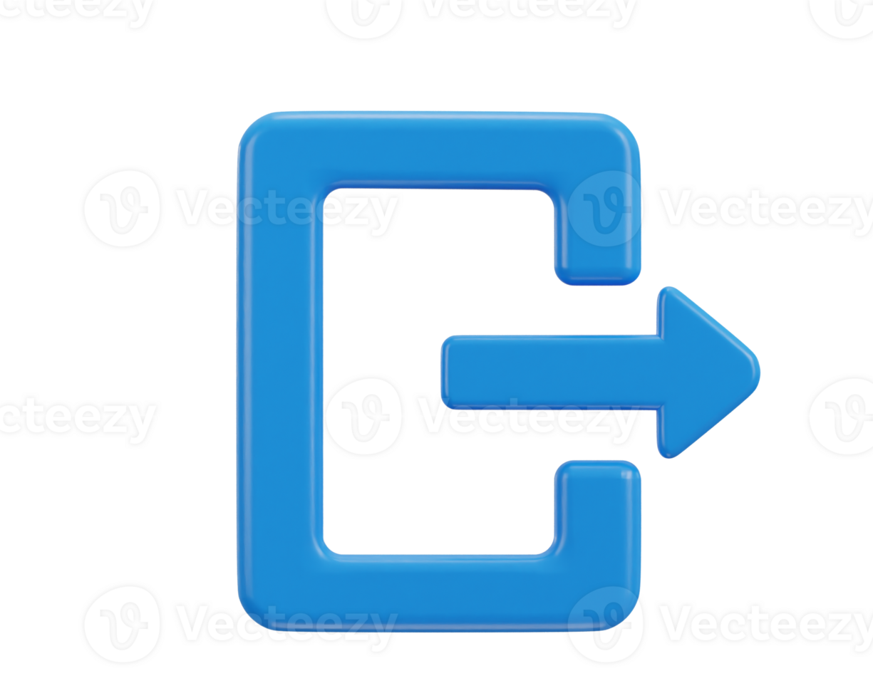 3d exit sign emergency icon illustration png
