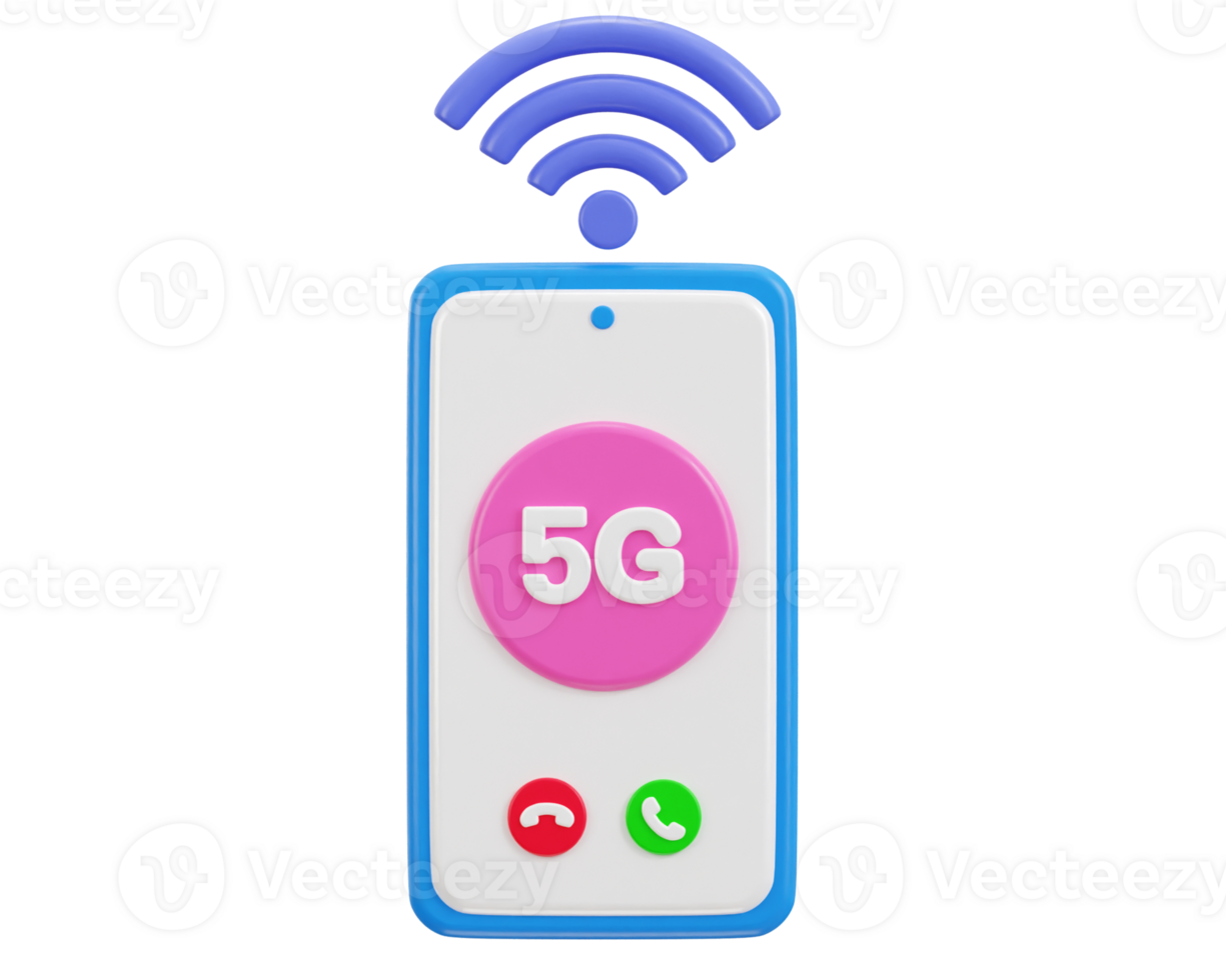 smart phone with  5g network with wifi wireless network icon png