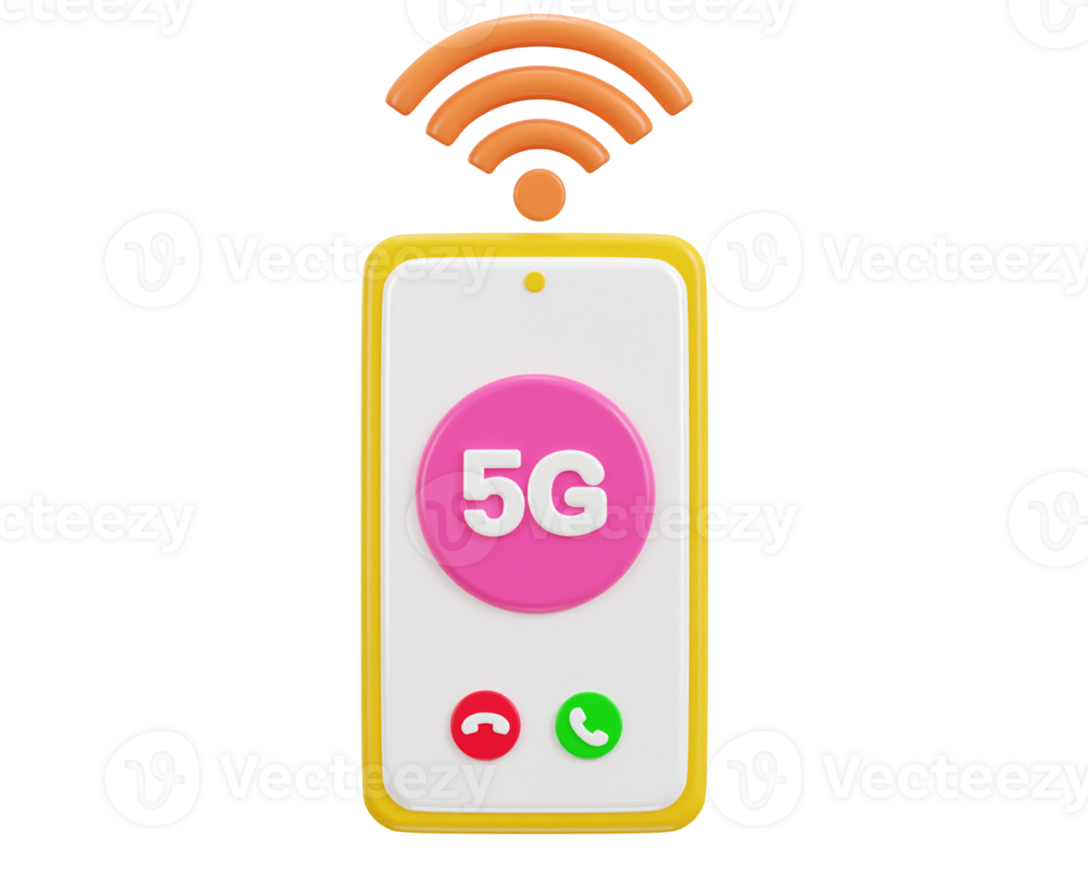 smart phone with  5g network with wifi wireless network icon png
