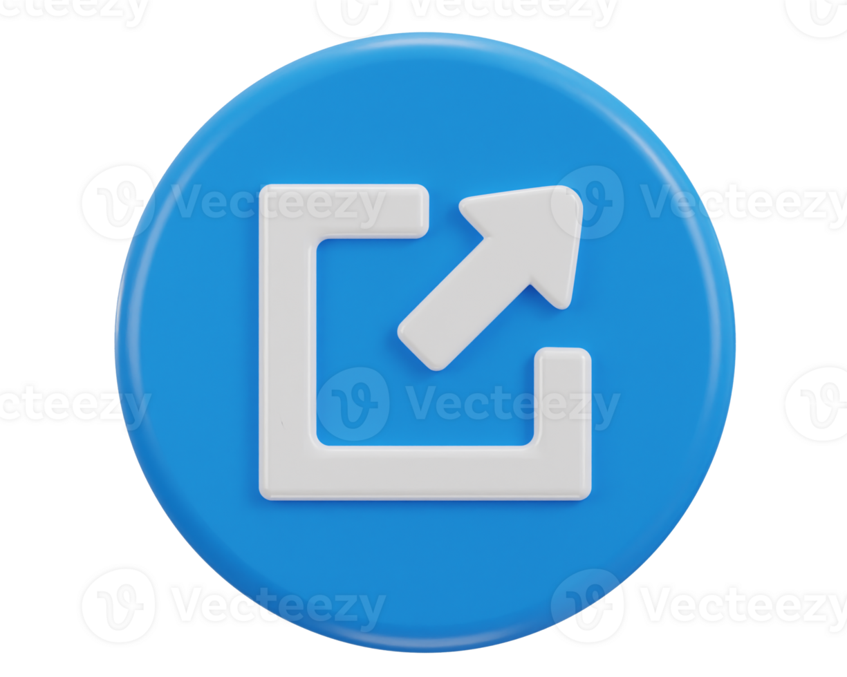 exit button emergency icon 3d rendering illustration png