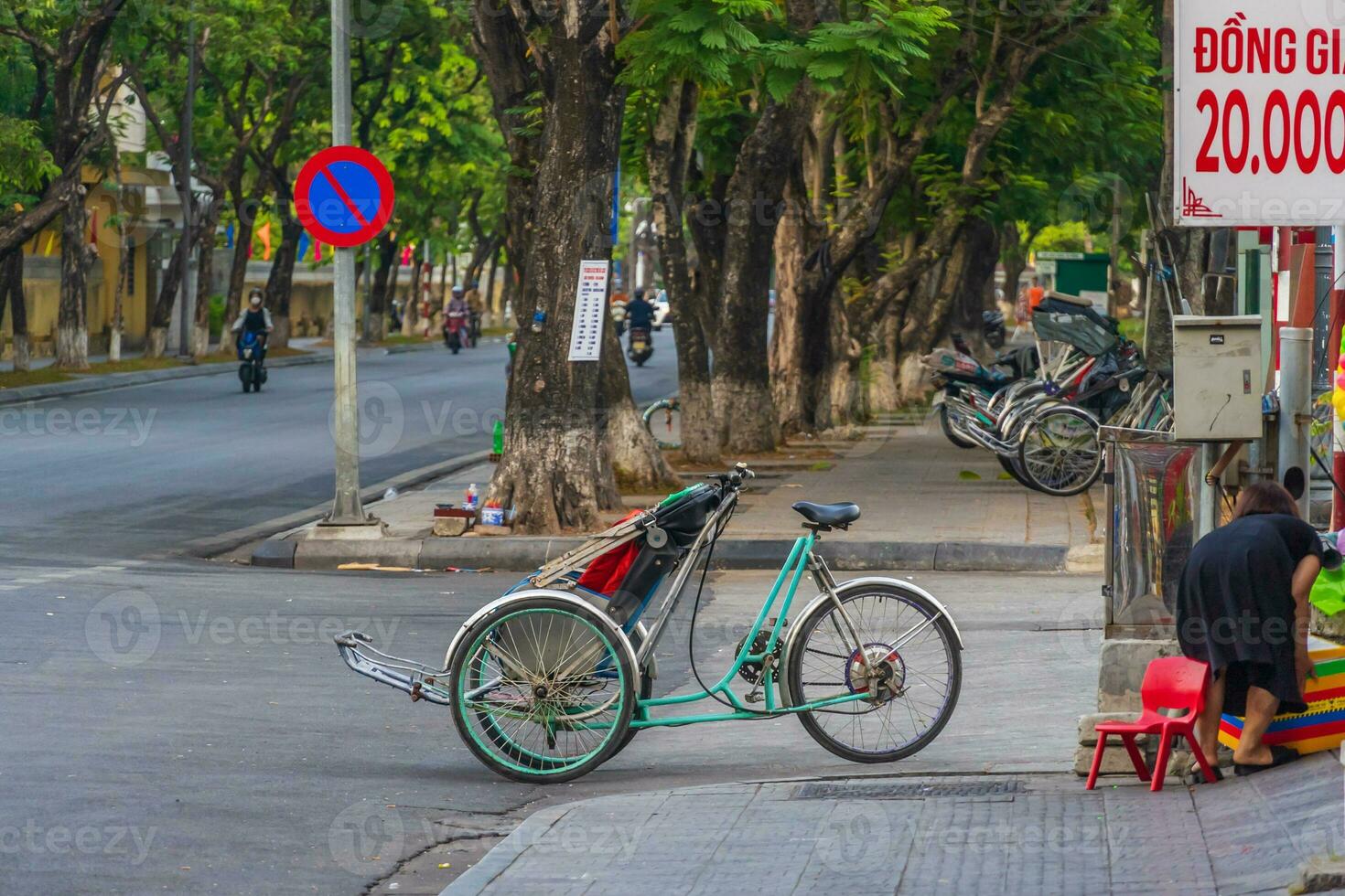 Rickshaw local transportation for tourists. in Vietnam photo