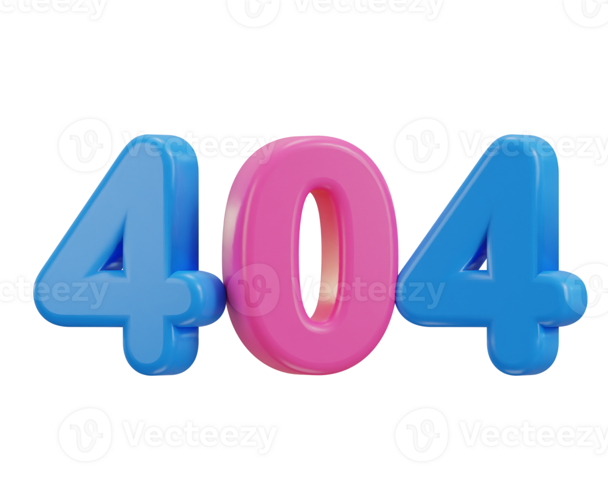 3d 404 not found icon illustration png