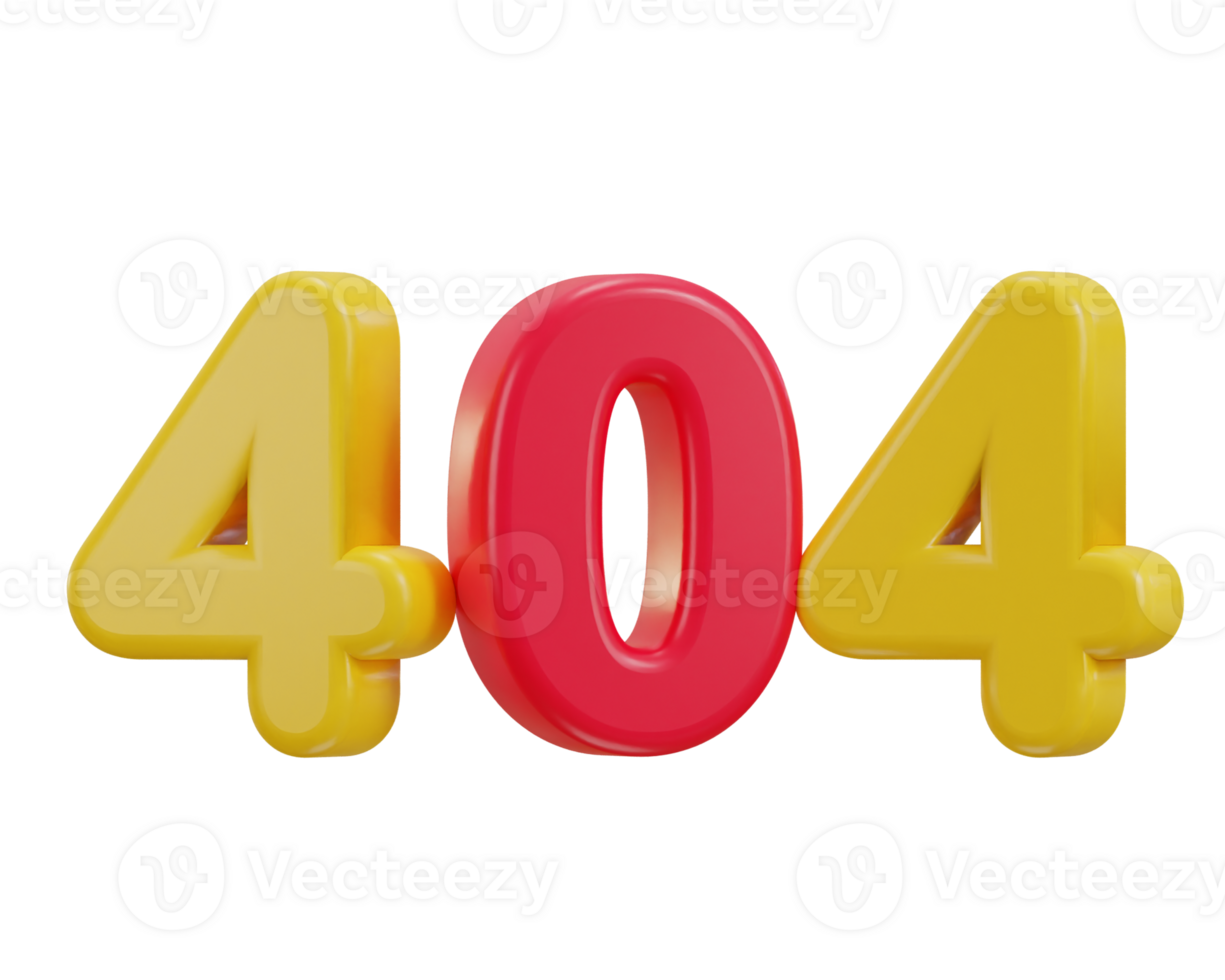 3d 404 not found icon illustration png