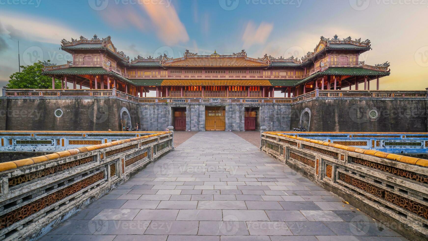 Meridian Gate of Imperial Royal Palace of Nguyen dynasty in Hue, Vietnam photo