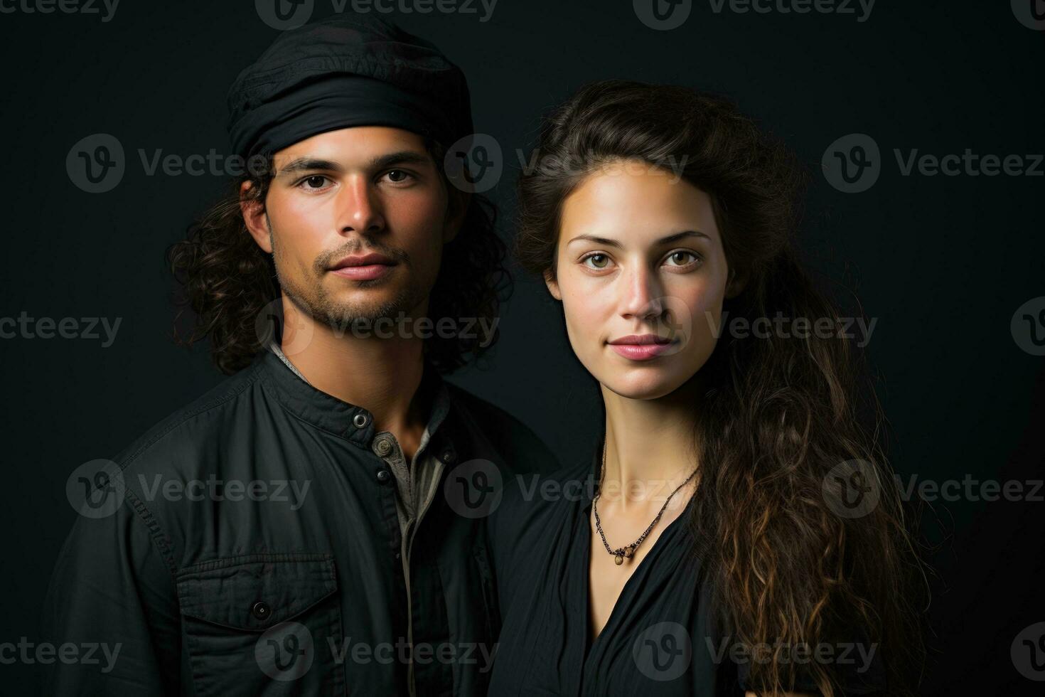 Monochromatic mixed race portraits radiating unique features and cultural pride photo