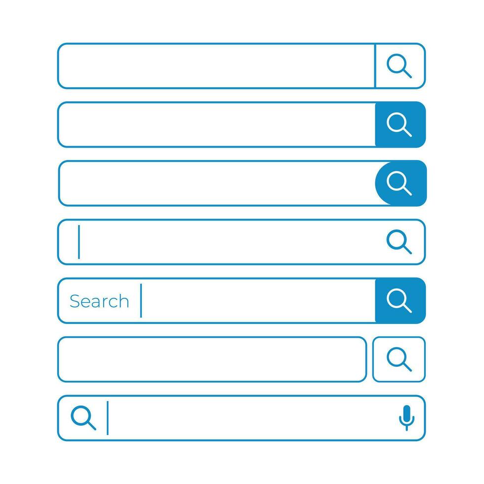 Abstract Vector Search Bar Line Icons Pack Design Template