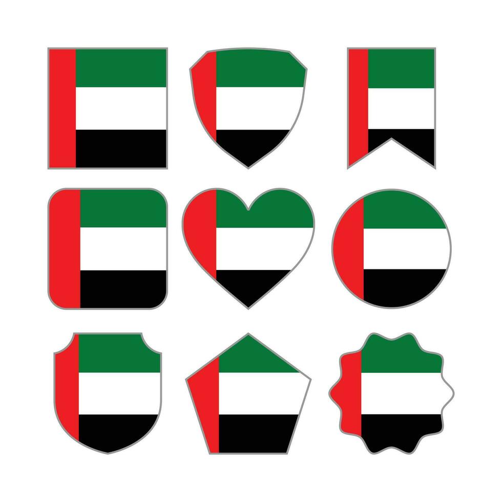 Modern Abstract Shapes of United Arab Emirates Flag Vector Design Template
