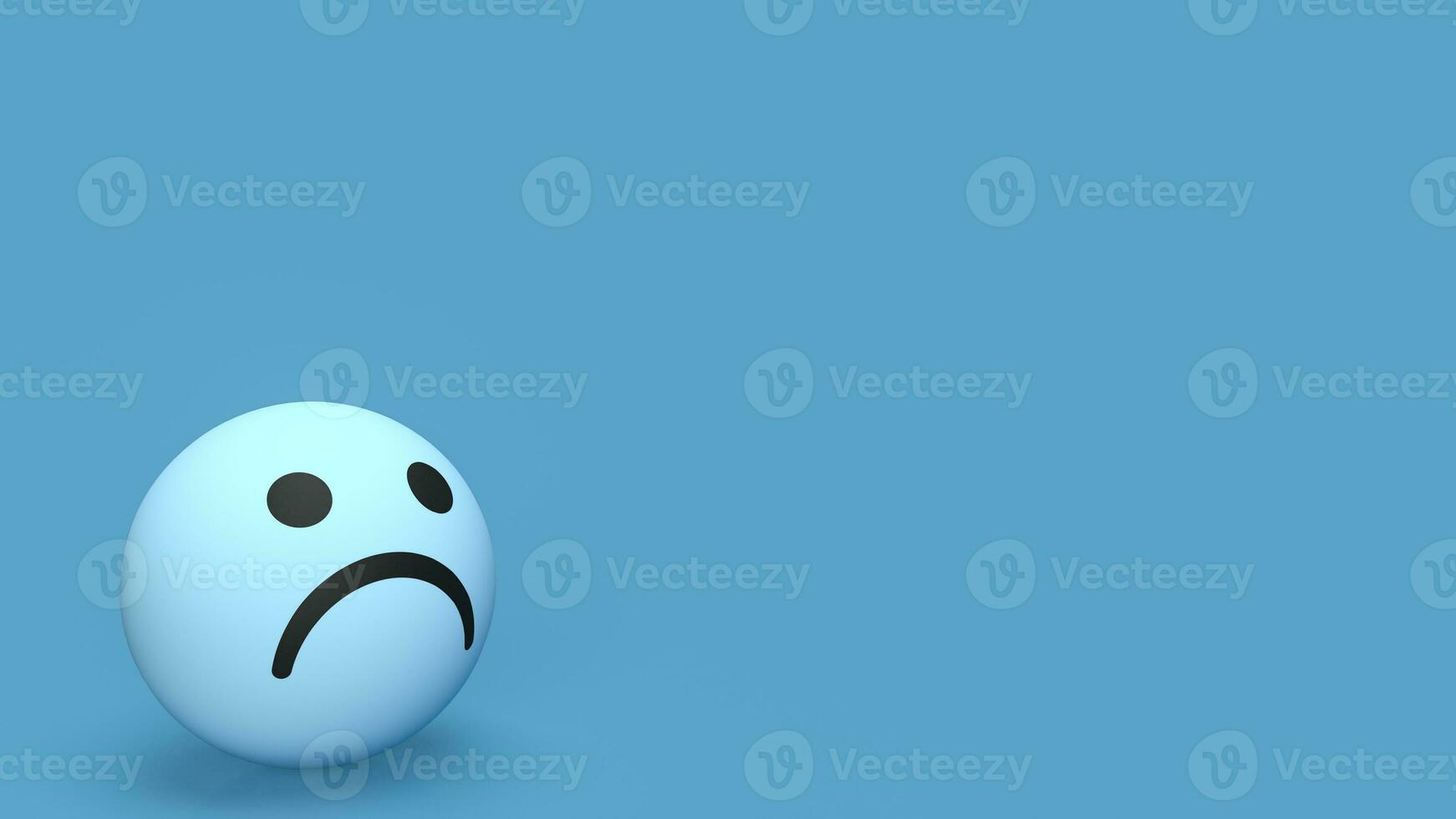 The sad emotion on Ball for Blue Monday concept 3d rendering photo