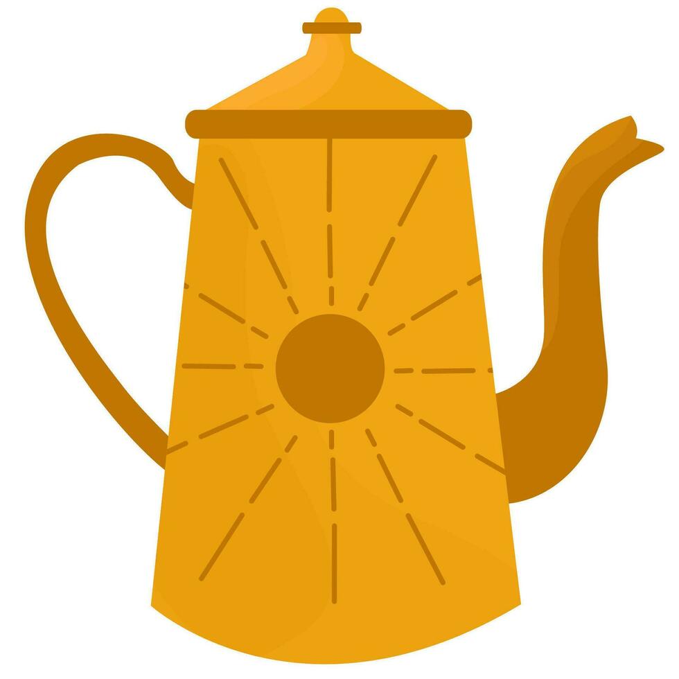 Cute teapots with abstract design. Kettle isolated on white background. vector