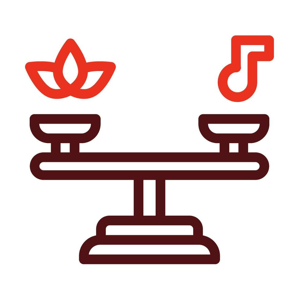 Balance Thick Line Two Colors Icon Design vector