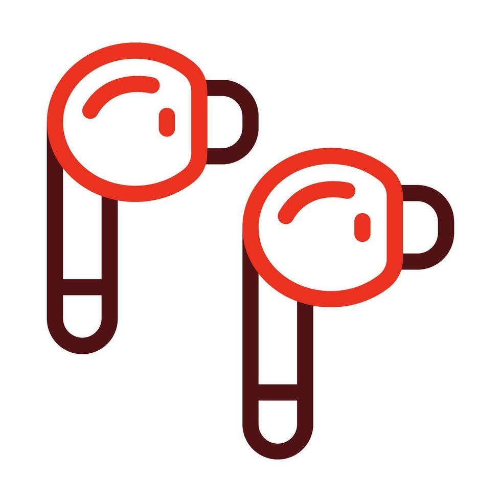 Earbuds Thick Line Two Colors Icon Design vector