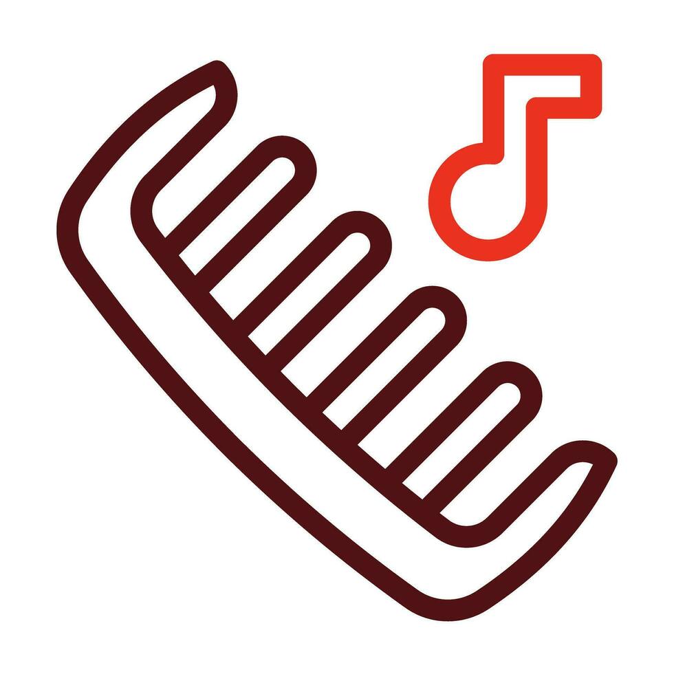 Comb Thick Line Two Colors Icon Design vector