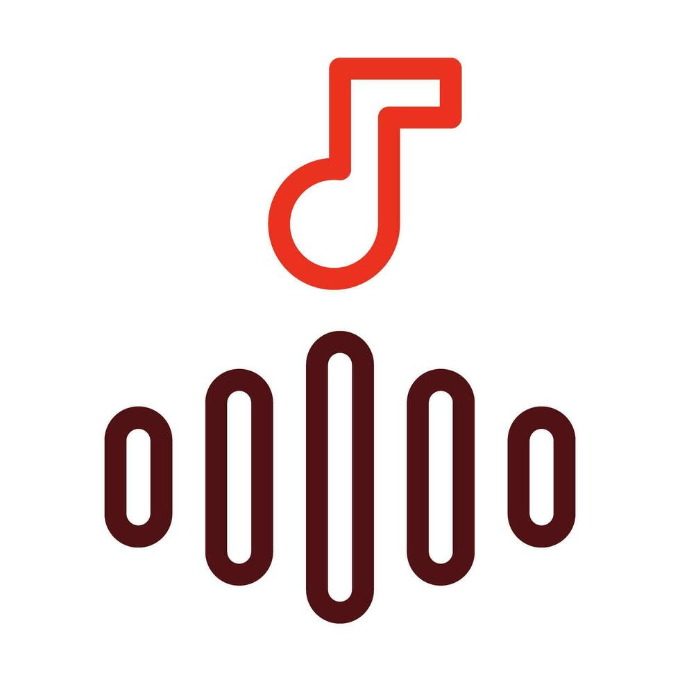 Sound Waves Thick Line Two Colors Icon Design vector