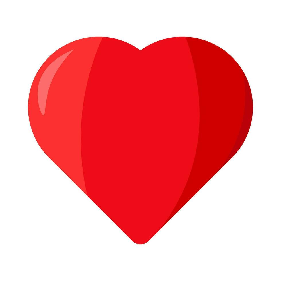 Red Christmas Heart Cartoon Style Icon vector