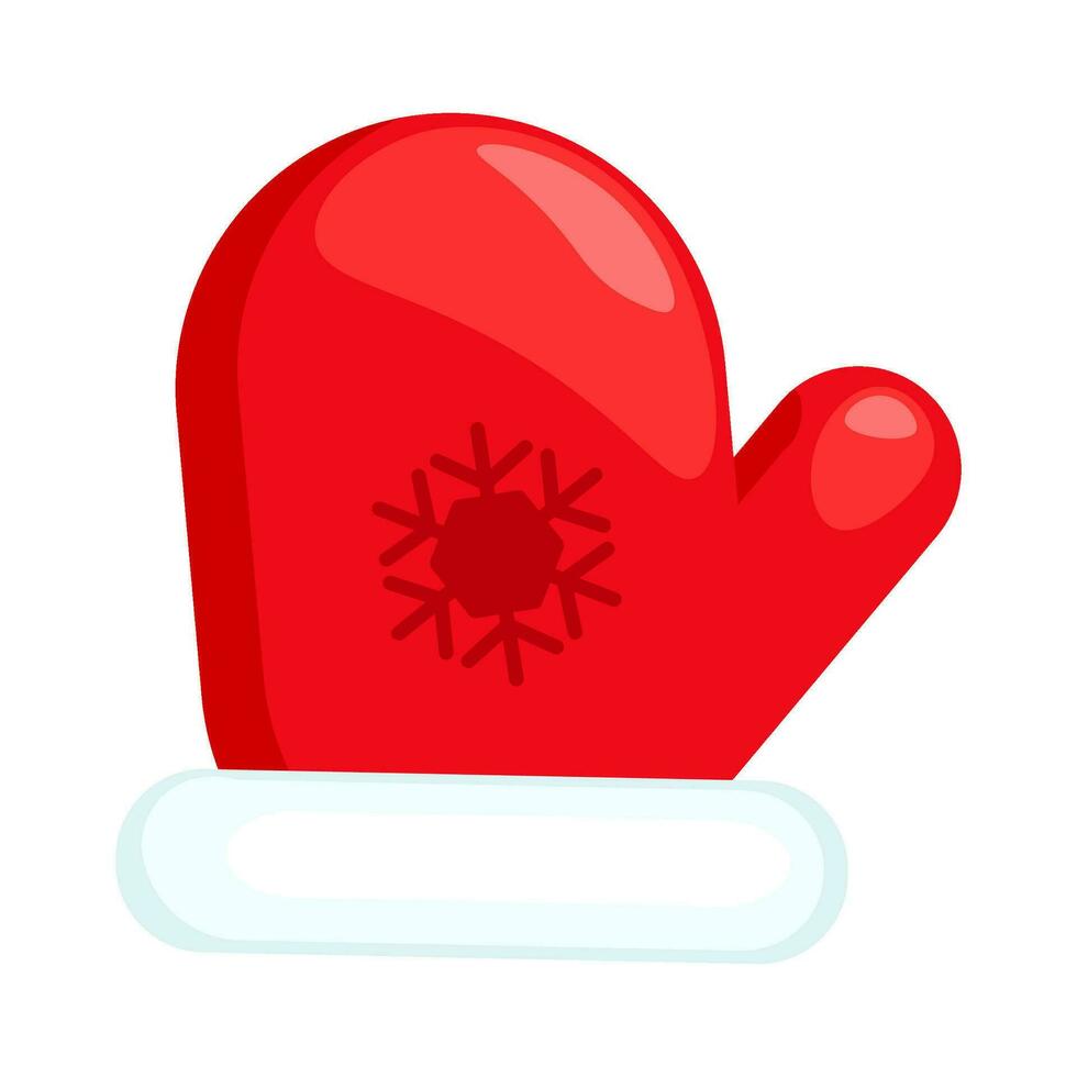Fluffy Edging Decorated Santa Claus Warm Mitten vector