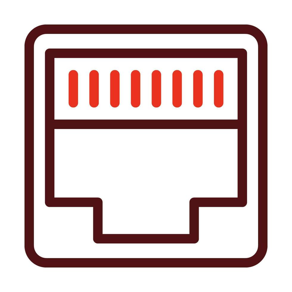 Port Thick Line Two Colors Icon Design vector