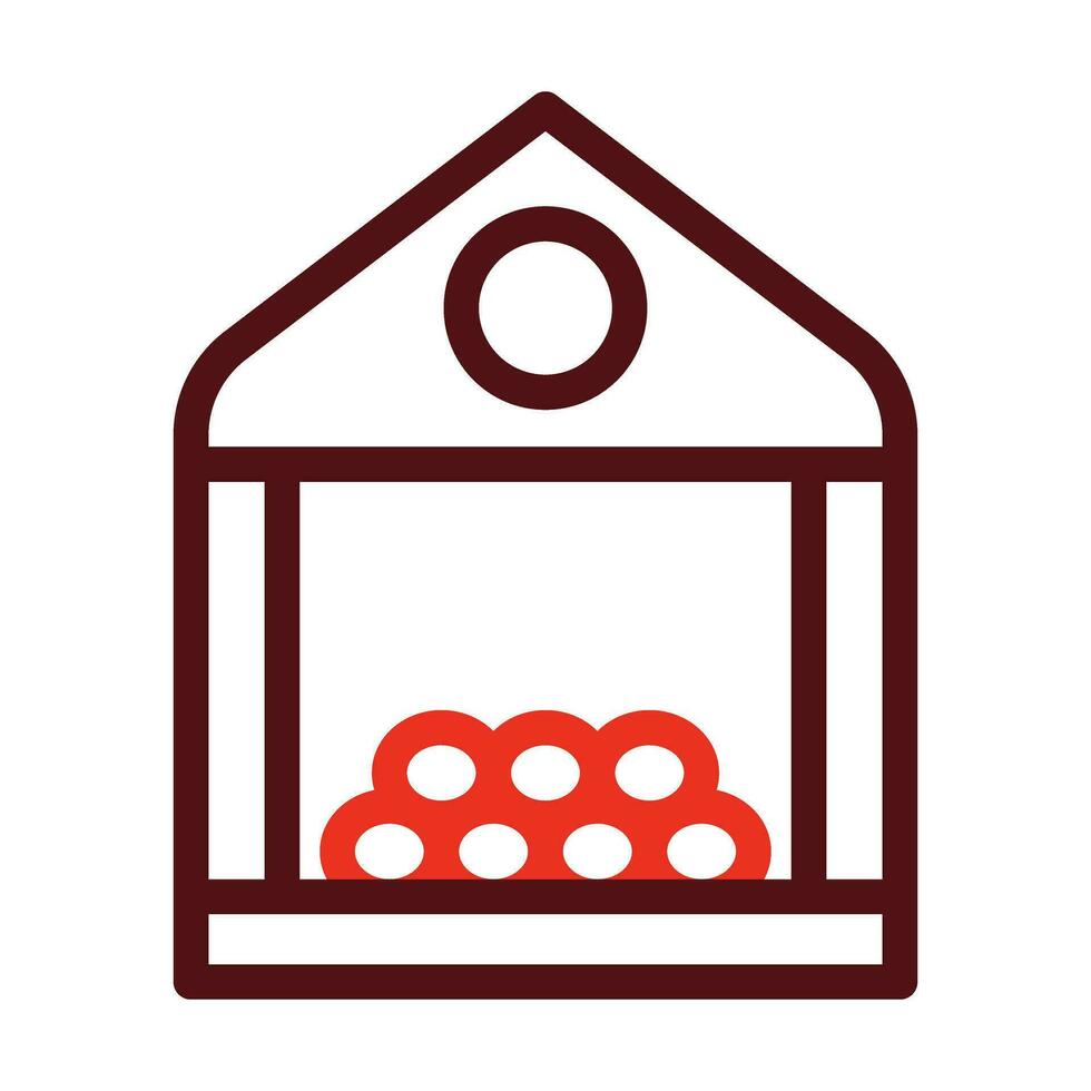 Bird Feeder Thick Line Two Colors Icon Design vector