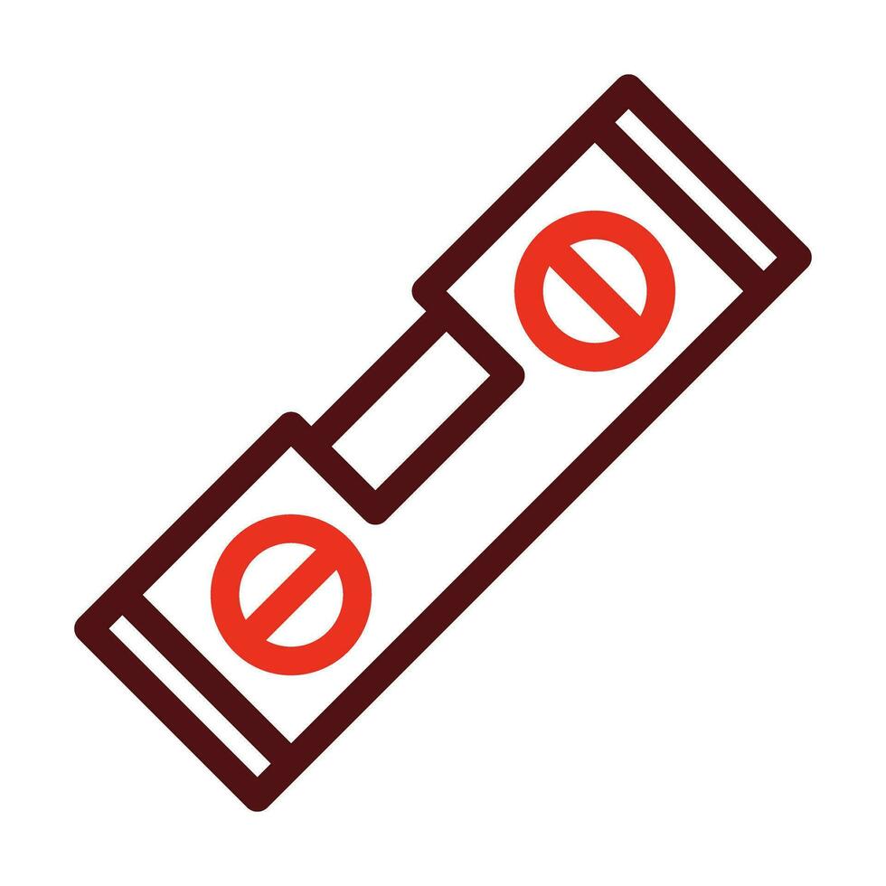 Spirit Level Thick Line Two Colors Icon Design vector