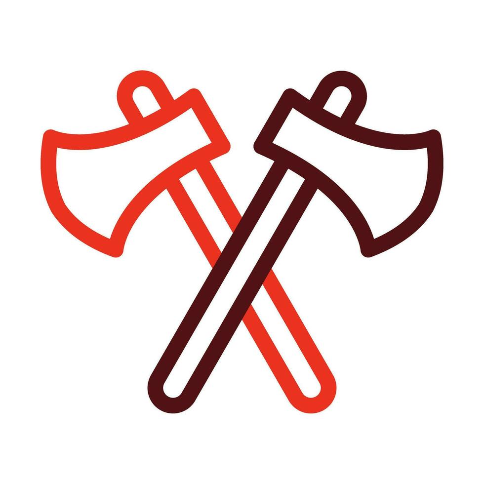 Axes Thick Line Two Colors Icon Design vector