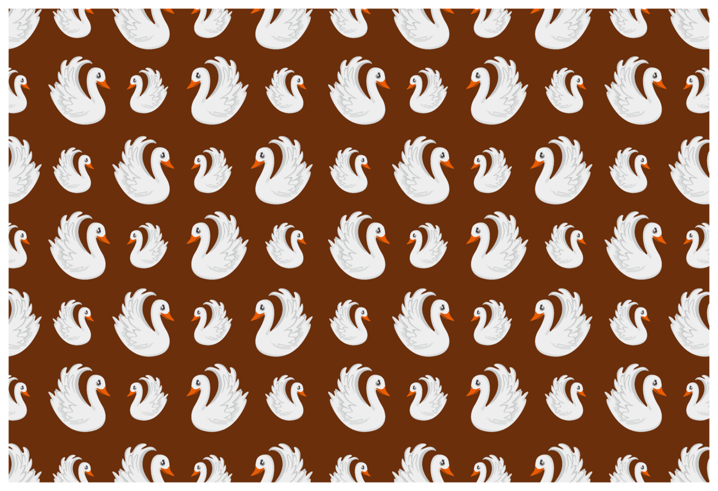 Cute Animal - Swan Pattern Background png