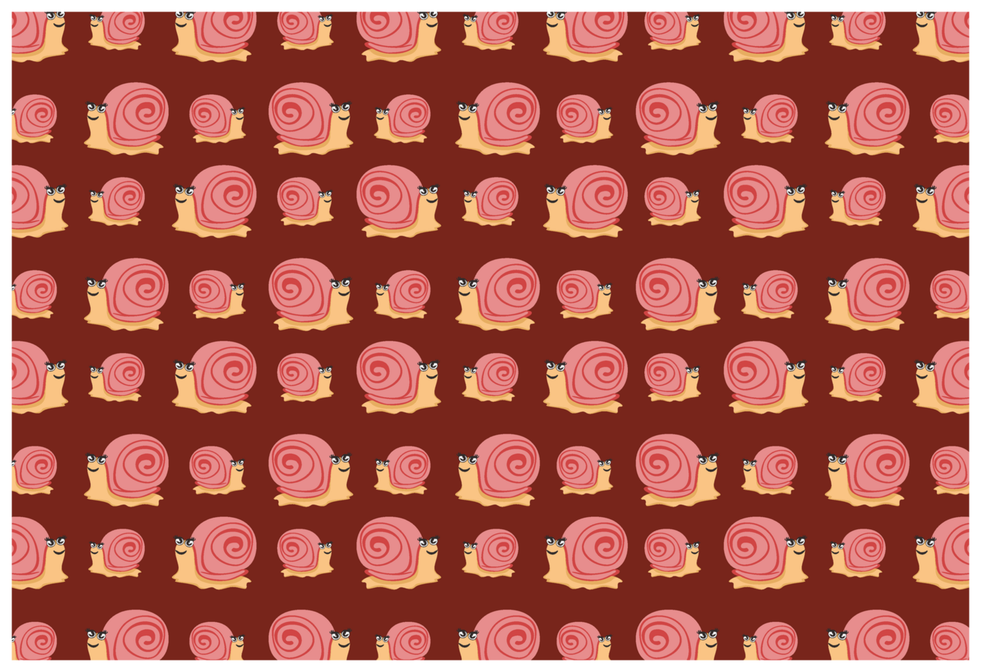 Cute Animal - Snail Pattern Background png