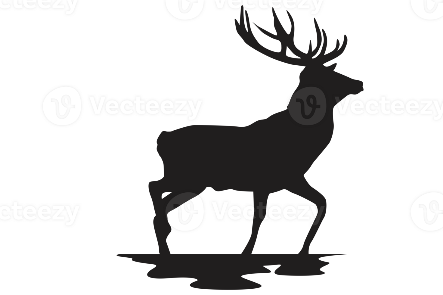 Pose Of Deer Silhouette With Transparent Background png