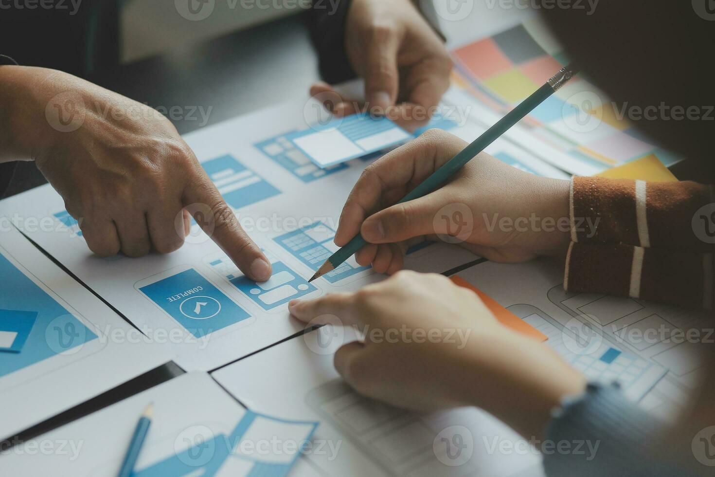 UX UI and Programming development technology. photo