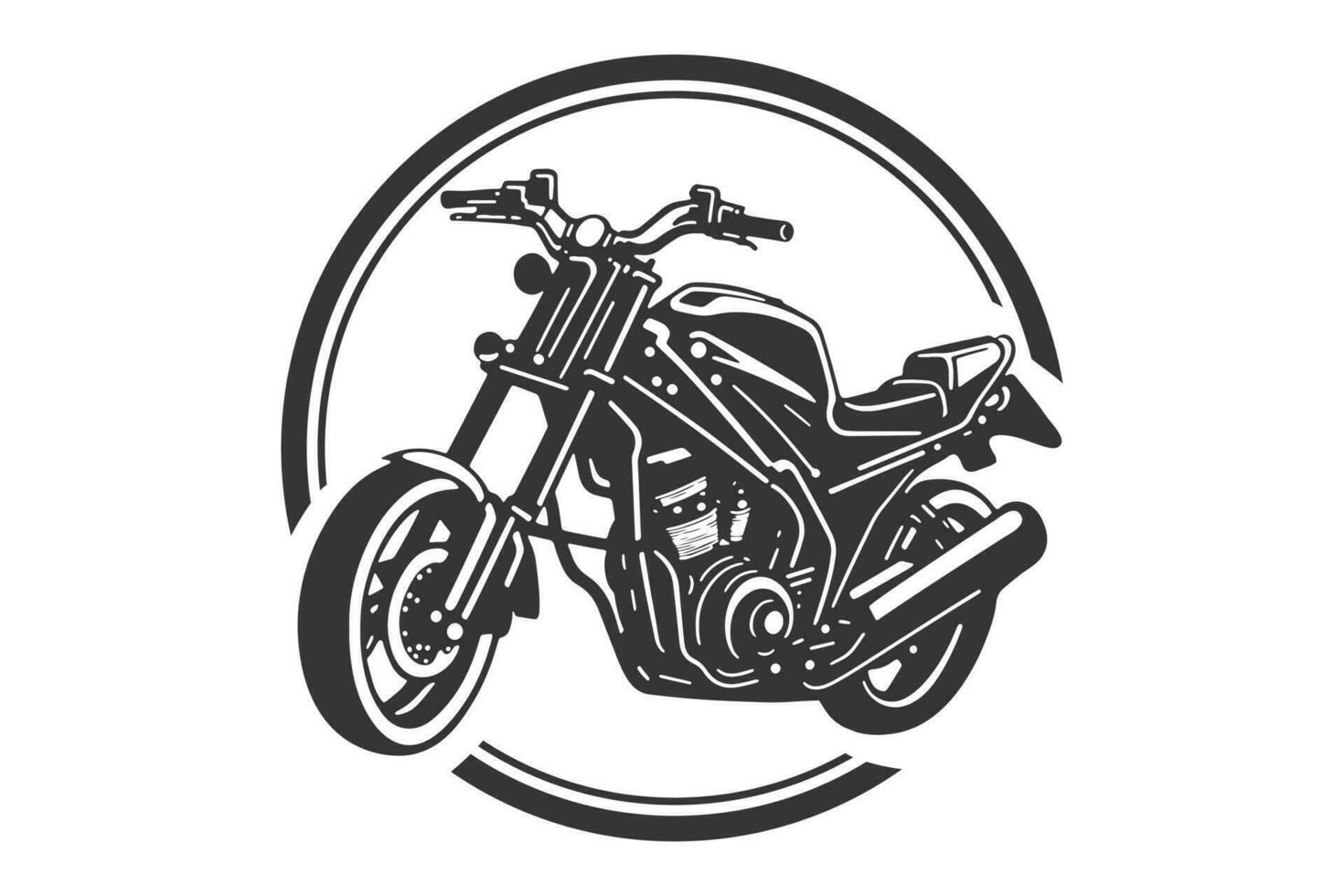 Classic motorcycle vector illustration. Motor bike for logo, biker club emblem, sticker, t shirt design print.