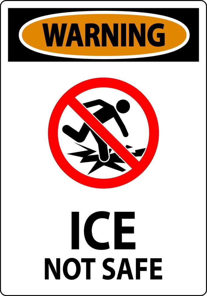 Warning Sign Ice Not Safe vector