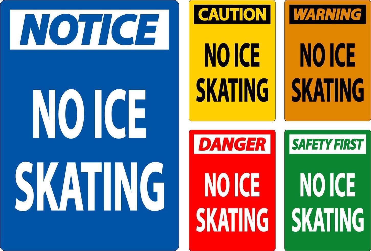 Danger Sign No Ice Skating vector