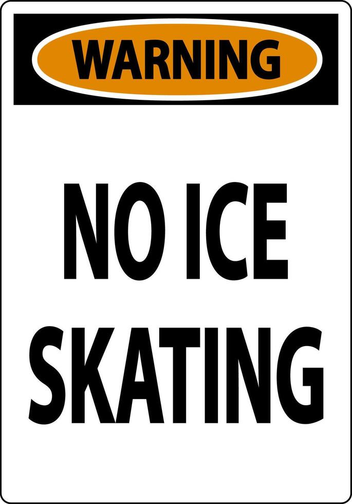 Warning Sign No Ice Skating vector