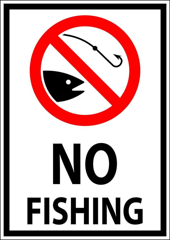 No Fishing Sign No Fishing vector