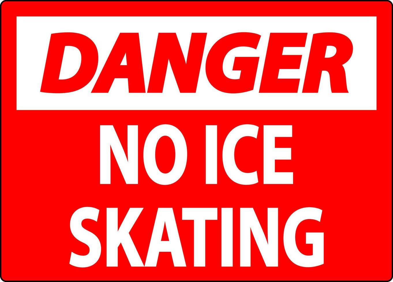 Danger Sign No Ice Skating vector