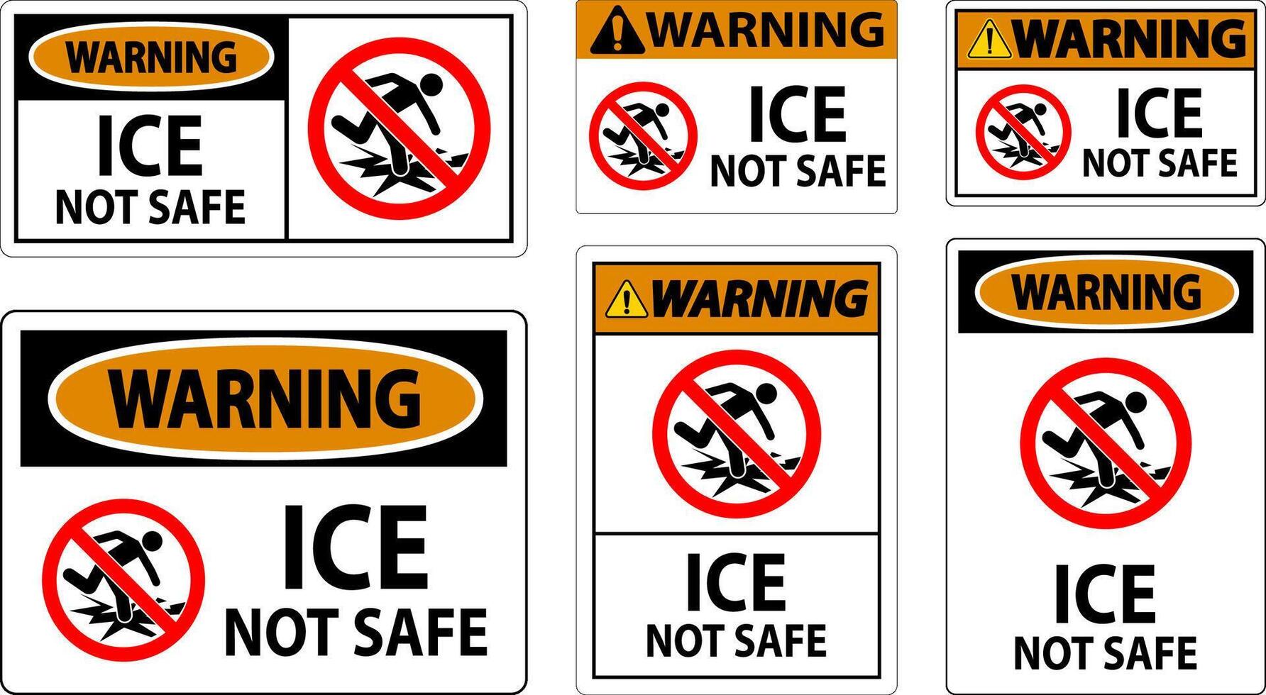 Warning Sign Ice Not Safe vector