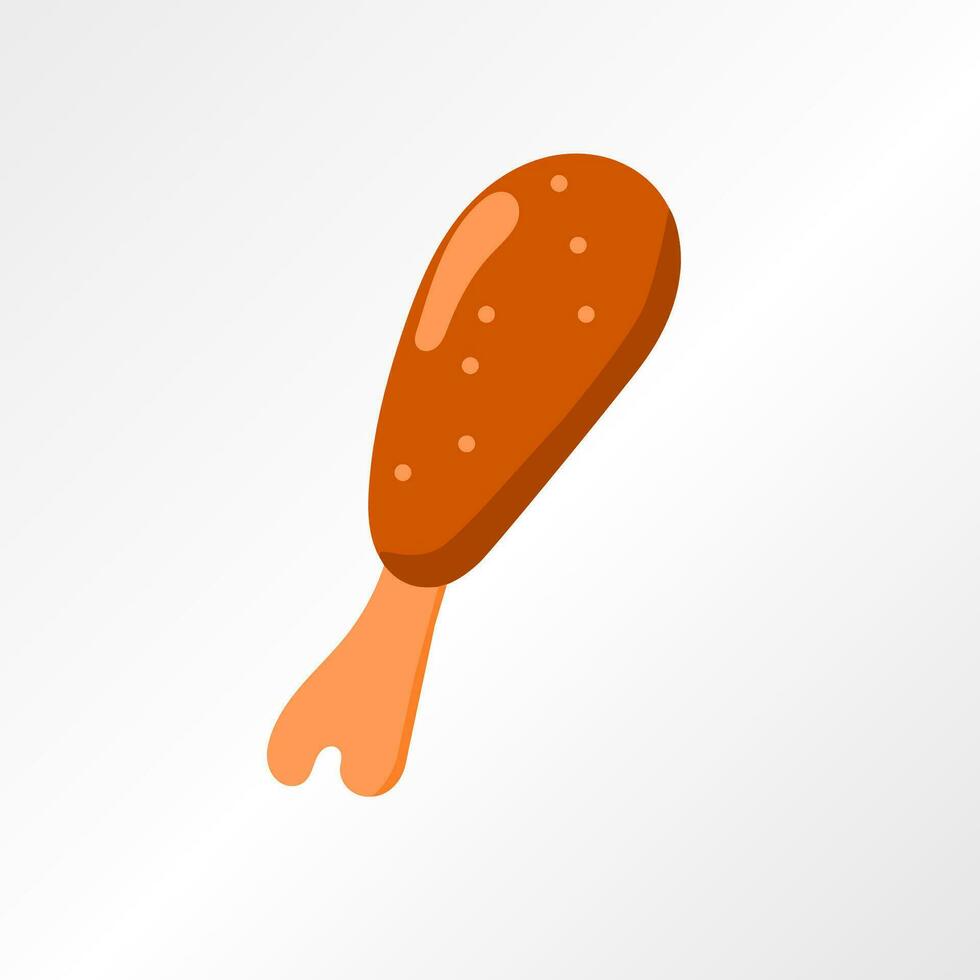 Vector food icon. Illustration of meat chicken drumsticks. Isolated background