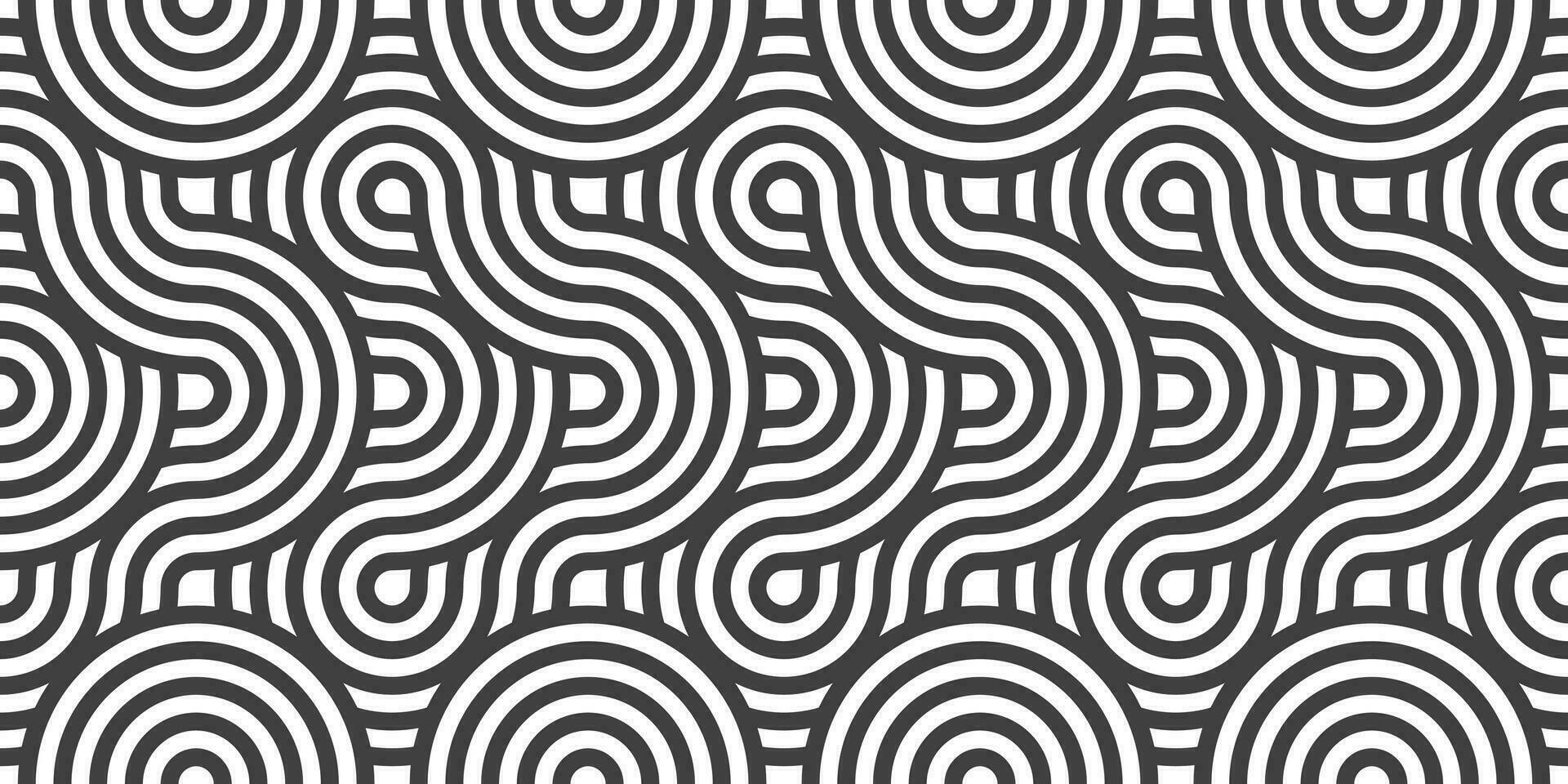 Abstract lines geometric seamless pattern. Rounded pattern. Vector background.
