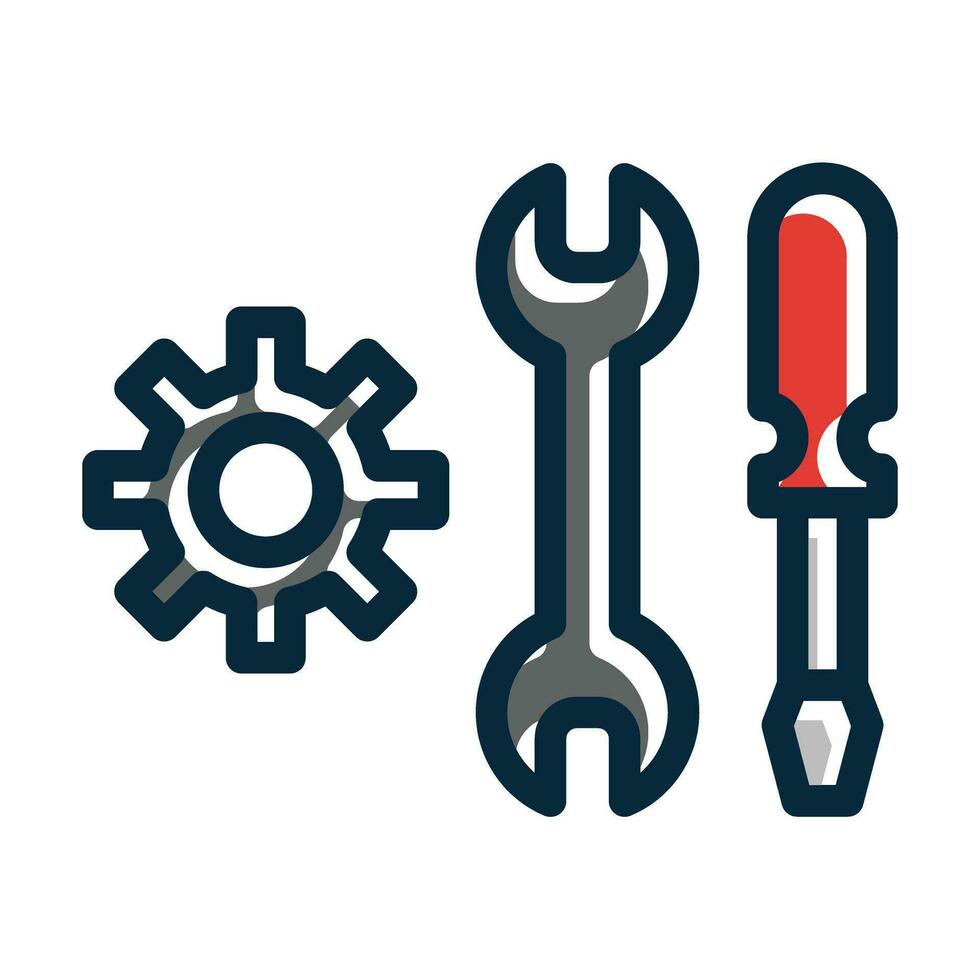 Maintenance Vector Thick Line Filled Dark Colors
