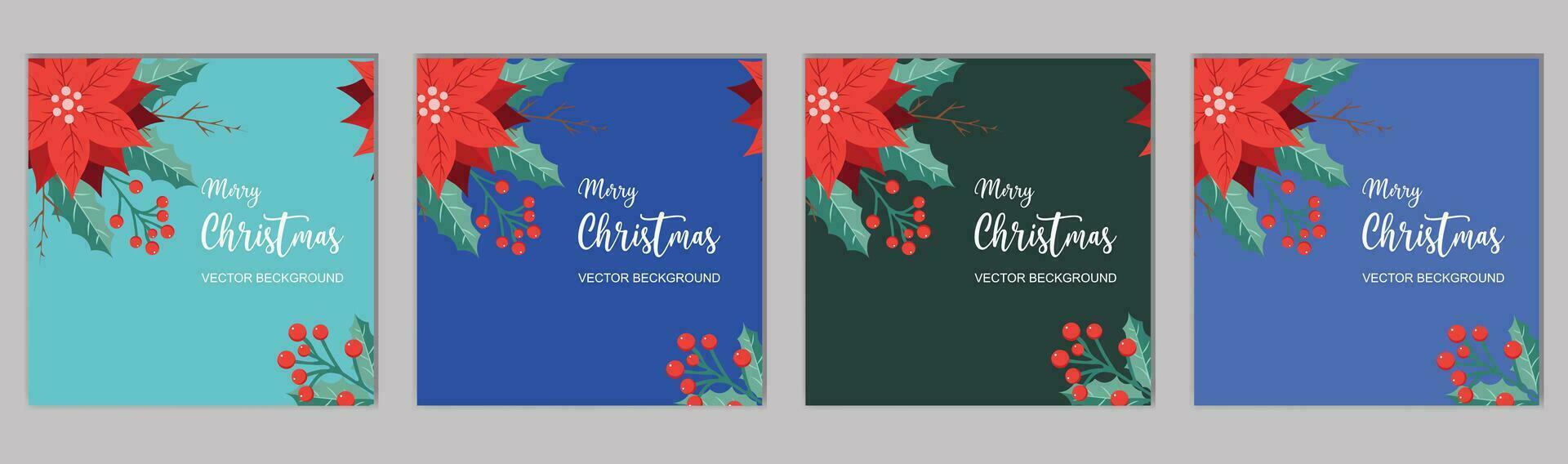 Merry Christmas cards winter seasonal art drawing template vector