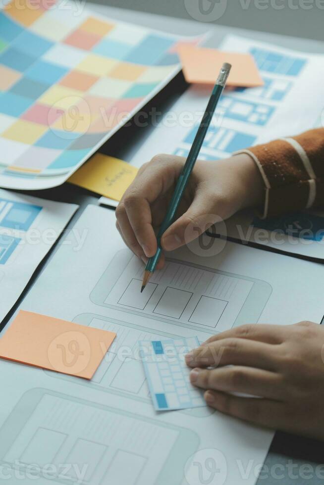 UX UI and Programming development technology. photo